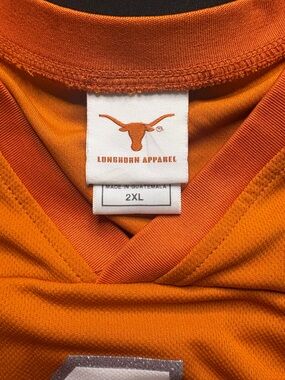 Texas Long horn Athletic Jersey with White Number 1.
